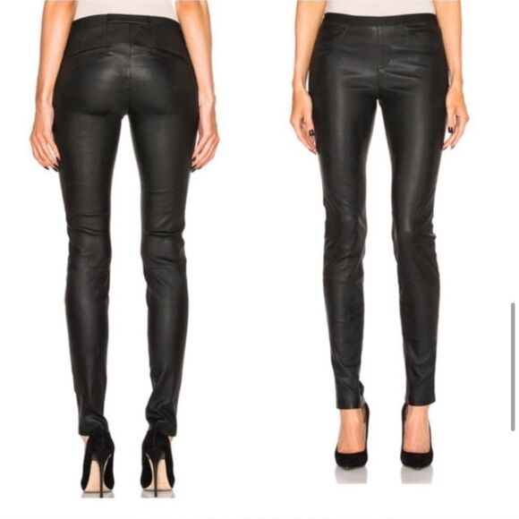 Helmut Lang 100% Lamb Leather Skinny Pants Leggings - Picture 5 of 11